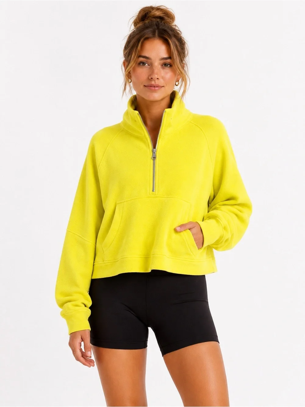 Lululemon – Scuba Oversized Funnel Neck Half Zip Pullover – Sonic Yellow – M/L
